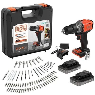 Black & Decker Bohrmaschine + Akkuschrauber, Akkubohrmaschine mit Akku und Zubehör (Bohrschrauber) Black & Decker Bohrmaschine + Akkuschrauber, Akkubohrmaschine mit Akku und Zubehör (Bohrschrauber)