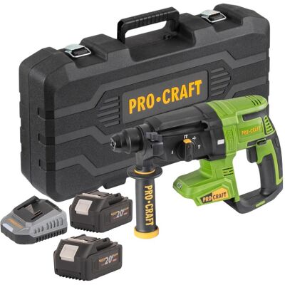 Procraft, Bohrmaschine + Akkuschrauber, PHA40bb-c Akku Bohrhammer 20 V 2,6 J SDS plus Brushless + 2x Akku 4,0 Ah + Ladegerät + (Bohrhammer) Procraft, Bohrmaschine + Akkuschrauber, PHA40bb-c Akku Bohrhammer 20 V 2,6 J SDS plus Brushless + 2x Akku 4,0 Ah + Ladegerät + (Bohrhammer)