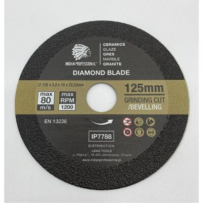 Indian Professional, Schleifmittel, Diamantklinge 125 mm x 2,0 mm x 22,2 mm Schleifklinge Indian Professional, Schleifmittel, Diamantklinge 125 mm x 2,0 mm x 22,2 mm Schleifklinge