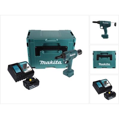 Makita, Tacker + Nagelpistole, DRV 250 RG1J Akku Blindnietsetzgerät 18 V 20 kN Brushless + 1x Akku 6,0 Ah + Ladegerät + Makp Makita, Tacker + Nagelpistole, DRV 250 RG1J Akku Blindnietsetzgerät 18 V 20 kN Brushless + 1x Akku 6,0 Ah + Ladegerät + Makp