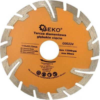 GEKO, Sägeblatt, Diamant-Segment-Trennscheibe, 115x8x22,2mm GEKO, Sägeblatt, Diamant-Segment-Trennscheibe, 115x8x22,2mm
