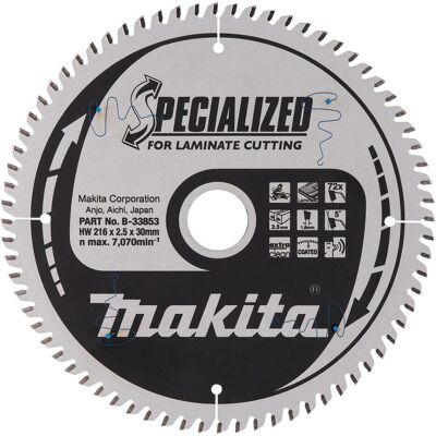 Makita, Sägeblatt, SPECIALIZED Sägeb.216x30x72Z Makita, Sägeblatt, SPECIALIZED Sägeb.216x30x72Z