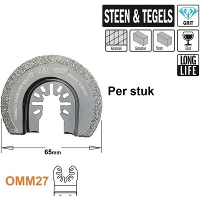 CMT, Sägeblatt, OMM27-x1 rund Diamantkorn Multitool-Sägeblatt 65 mm 1 Stück CMT, Sägeblatt, OMM27-x1 rund Diamantkorn Multitool-Sägeblatt 65 mm 1 Stück