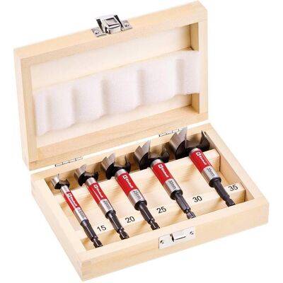 Einhell, Bohrereinsatz, 461013 Forstnerbohrer-Set 15 mm, 20 mm, 25 mm, 30 mm, 35 mm Gesamtlänge (15 mm, 20 mm, 25 mm, 30 mm, 35 mm) Einhell, Bohrereinsatz, 461013 Forstnerbohrer-Set 15 mm, 20 mm, 25 mm, 30 mm, 35 mm Gesamtlänge (15 mm, 20 mm, 25 mm, 30 mm, 35 mm)