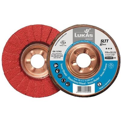 Lukas - SLTT Keramik - 125mm - Lamellen-Schleifscheibe Lukas - SLTT Keramik - 125mm - Lamellen-Schleifscheibe