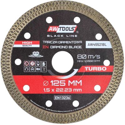 AWTOOLS - 125x22,2 mm - Turbo Dünn Schwarz Black Line - Diamantscheibe AWTOOLS - 125x22,2 mm - Turbo Dünn Schwarz Black Line - Diamantscheibe
