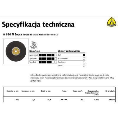 Klingspor - K353324 - 350mm - 2.5mm - Metalltrennscheibe Klingspor - K353324 - 350mm - 2.5mm - Metalltrennscheibe