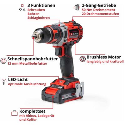 Einhell, Bohrmaschine + Akkuschrauber, TE-CD 18/50 (Schlagbohrschrauber) Einhell, Bohrmaschine + Akkuschrauber, TE-CD 18/50 (Schlagbohrschrauber)