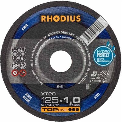 Rhodius RHO 206171 - Trennscheibe - Stahl - 125mm - 1mm - XT20 - 22,23mm Rhodius RHO 206171 - Trennscheibe - Stahl - 125mm - 1mm - XT20 - 22,23mm