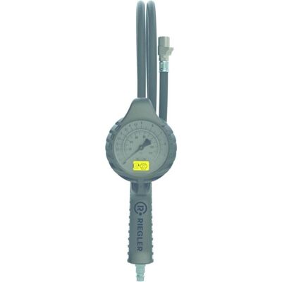Magni, Druckluftaufsatz, Hand-Reifenfüllmesser mit Quickstecker, drehbar, geeicht, Manom. Ø80mm, 0-12bar/170psi RIEGLER Magni, Druckluftaufsatz, Hand-Reifenfüllmesser mit Quickstecker, drehbar, geeicht, Manom. Ø80mm, 0-12bar/170psi RIEGLER
