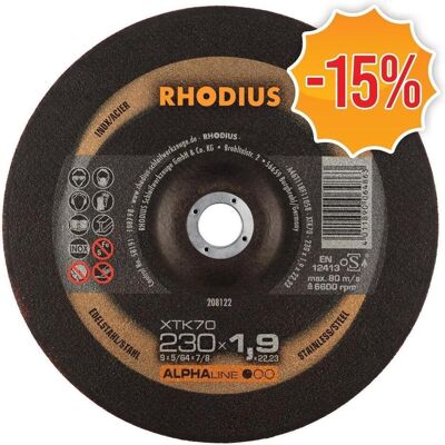 Rhodius ALPHAline I XTK70/208122 - 230 mm - 22,23 mm - 1,9 mm - Trennscheibe Rhodius ALPHAline I XTK70/208122 - 230 mm - 22,23 mm - 1,9 mm - Trennscheibe