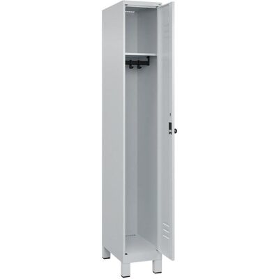 C+P, Werkstattschrank, CP Garderobenschrank CLASSICB300xT500xH1950 mm RAL 7035/7035, 1 Abteil mit 100 mm hohen Füssen (30 cm, 195 cm) C+P, Werkstattschrank, CP Garderobenschrank CLASSICB300xT500xH1950 mm RAL 7035/7035, 1 Abteil mit 100 mm hohen Füssen (30 cm, 195 cm)