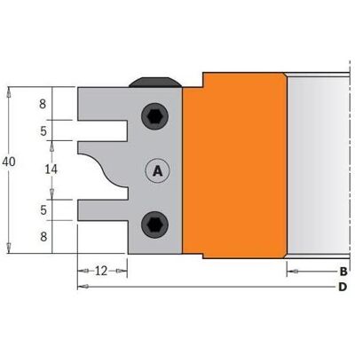CMT, Cutter, 695.014A Profilmesser 40x24.5x2 Typ A für Art 694.014 CMT, Cutter, 695.014A Profilmesser 40x24.5x2 Typ A für Art 694.014