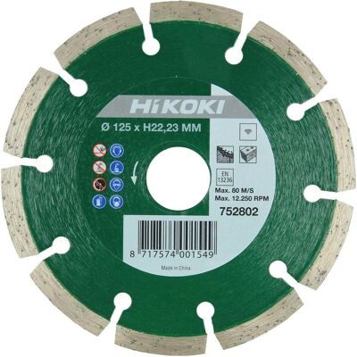 Hikoki, Sägeblatt, Diamant Trennscheibe, Ø 125 mm, 22,2 mm, Segmenthöhe 7 mm Hikoki, Sägeblatt, Diamant Trennscheibe, Ø 125 mm, 22,2 mm, Segmenthöhe 7 mm