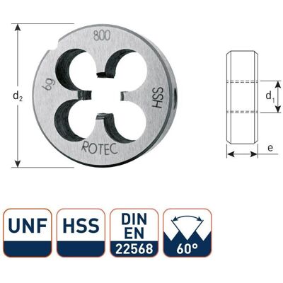 Rotec, Fräser, 364.0024 HSS Rundfräser DIN 223 UNF 9/16-18 Rotec, Fräser, 364.0024 HSS Rundfräser DIN 223 UNF 9/16-18