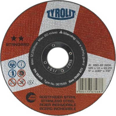 Tyrolit, Sägeblatt, STANDARD** skaereskive 115 x 1,0 x 22,23 A 60 R- BFS - (25 stk.) Tyrolit, Sägeblatt, STANDARD** skaereskive 115 x 1,0 x 22,23 A 60 R- BFS - (25 stk.)