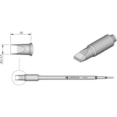 JBC Lötspitze Serie C470, Meisselform, C470015/6,0 x 1,7 mm, gerade, Lötgerät Zubehör JBC Lötspitze Serie C470, Meisselform, C470015/6,0 x 1,7 mm, gerade, Lötgerät Zubehör