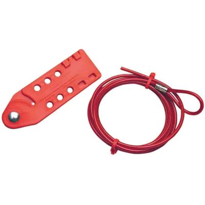 Brady, Zubehör Maschine, Kabelverriegelungssystem, Rot, mit 1,8 m kunststoffbeschichtetes Stahl-Kabel Brady, Zubehör Maschine, Kabelverriegelungssystem, Rot, mit 1,8 m kunststoffbeschichtetes Stahl-Kabel