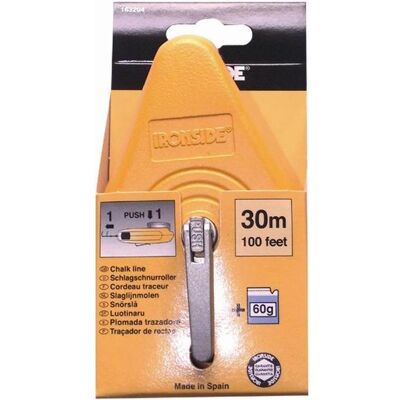 Ironside, Anreisswerkzeug, Schlagschnurgeräte-Set 30 m mit Push-Funktion, 1 Stück, 163204 Ironside, Anreisswerkzeug, Schlagschnurgeräte-Set 30 m mit Push-Funktion, 1 Stück, 163204