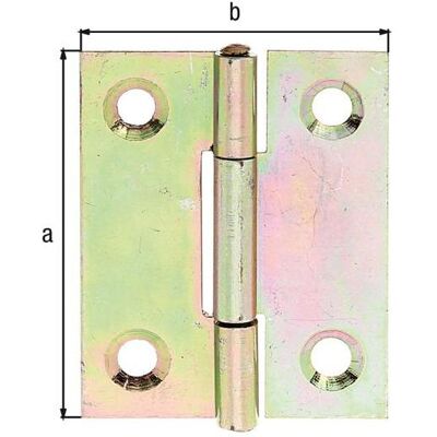 GAH, Zubehör Türbeschlag, Scharnier H.41mm B.33mm S.1mm STA galv. gelb verz. halbbreit GAH, Zubehör Türbeschlag, Scharnier H.41mm B.33mm S.1mm STA galv. gelb verz. halbbreit