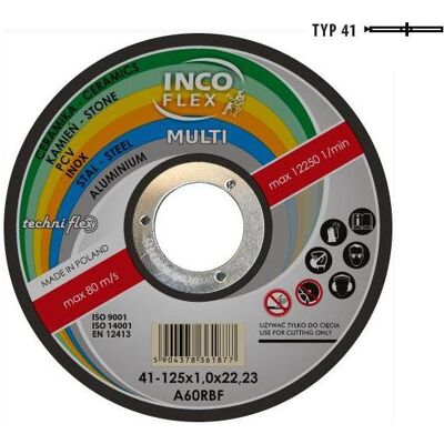 Incoflex, Sägeblatt, TARCZA UNIWERSALNA METAL / PCV / BETON 125 x 1,6mm MULTI Incoflex, Sägeblatt, TARCZA UNIWERSALNA METAL / PCV / BETON 125 x 1,6mm MULTI