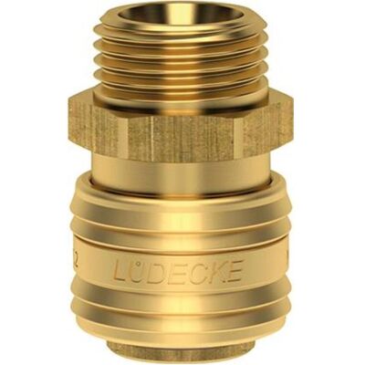 Magni, Zubehör Druckluftwerkzeug, Schnellverschlusskupplung NW 7,2mm, Messing, Serie ES, AG G3/8" LÜDECKE Magni, Zubehör Druckluftwerkzeug, Schnellverschlusskupplung NW 7,2mm, Messing, Serie ES, AG G3/8" LÜDECKE