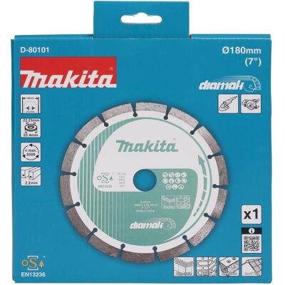 Makita, Sägeblatt, Zubehör D-80101 Diamantscheibe 180x25,4x2,2mm segmentiert Makita, Sägeblatt, Zubehör D-80101 Diamantscheibe 180x25,4x2,2mm segmentiert