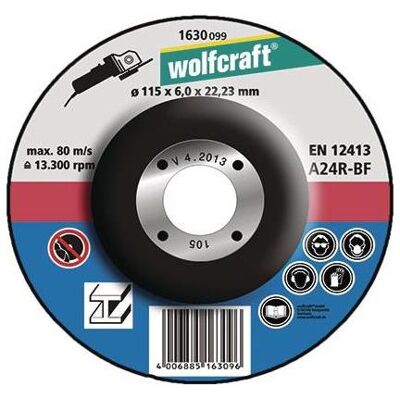 wolfcraft, Schleifmittel, 1 Schruppscheibe gekröpft ø115x6x22,2mm wolfcraft, Schleifmittel, 1 Schruppscheibe gekröpft ø115x6x22,2mm