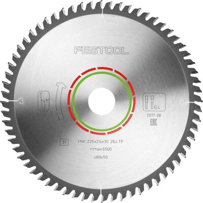 Festool, Sägeblatt, Kreissägeblatt HW 225x2,6x30 TF64 Festool, Sägeblatt, Kreissägeblatt HW 225x2,6x30 TF64