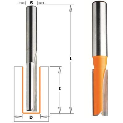 CMT, Fräser, 912.681.11 18 mm Nutenfräser mit geraden Messerköpfen, langer Schaft 12 mm CMT, Fräser, 912.681.11 18 mm Nutenfräser mit geraden Messerköpfen, langer Schaft 12 mm