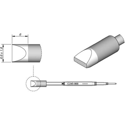 JBC Lötspitze Serie C245 Meisselform, C245967HT/6,6 x 1,8 mm, gerade, Lötgerät Zubehör JBC Lötspitze Serie C245 Meisselform, C245967HT/6,6 x 1,8 mm, gerade, Lötgerät Zubehör