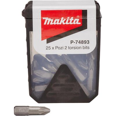Makita, Bits, Zubehör P-74893 Schraubenbit PZ2x25mm 25 Stück Makita, Bits, Zubehör P-74893 Schraubenbit PZ2x25mm 25 Stück