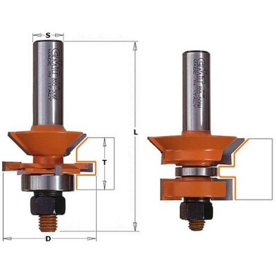 CMT, Fräser, 955.506.11 Set für Nut- und Federverbindung mit V-Nut-Schaft 12 mm CMT, Fräser, 955.506.11 Set für Nut- und Federverbindung mit V-Nut-Schaft 12 mm
