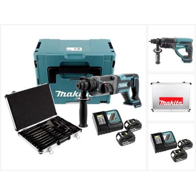 Makita, Bohrmaschine + Akkuschrauber, DHR 241 RTJ Akku Bohrhammer 18 V Li-Ion mit SDS-Plus Aufnahme im Makpac + 2x BL 1850 B 5,0 (Bohrhammer) Makita, Bohrmaschine + Akkuschrauber, DHR 241 RTJ Akku Bohrhammer 18 V Li-Ion mit SDS-Plus Aufnahme im Makpac + 2x BL 1850 B 5,0 (Bohrhammer)