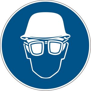 Brady, Sicherheitskennzeichnung, PIC 290-DIA 315-B7541, Gebotsschilder - Kopfschutz und Schutzbrille mit Seitenschutz benutzen Brady, Sicherheitskennzeichnung, PIC 290-DIA 315-B7541, Gebotsschilder - Kopfschutz und Schutzbrille mit Seitenschutz benutzen