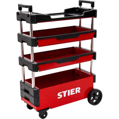 Stier, Werkzeugwagen + Montagewagen, Montagewagen klappbar 80kg Tragkraft LxBxH 700x380x535/950mm Stier, Werkzeugwagen + Montagewagen, Montagewagen klappbar 80kg Tragkraft LxBxH 700x380x535/950mm