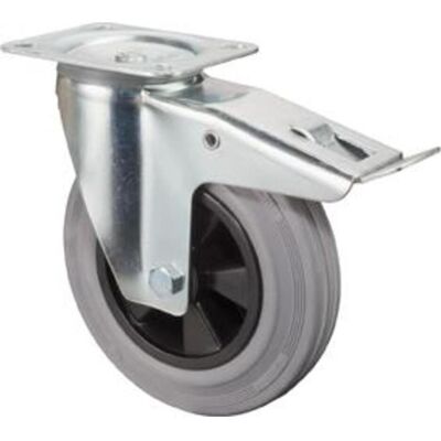 Magni, Möbelrollen, Lenkrolle mit Feststeller 80mm KUFelgeBlaugr.Reifen Magni, Möbelrollen, Lenkrolle mit Feststeller 80mm KUFelgeBlaugr.Reifen