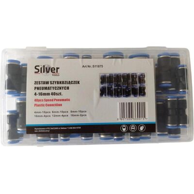 Silver, Schlauchanschluss + Schlauchverbinder, Set mit 4 Schnellverbindern – 40 Stück (16 mm) Silver, Schlauchanschluss + Schlauchverbinder, Set mit 4 Schnellverbindern – 40 Stück (16 mm)