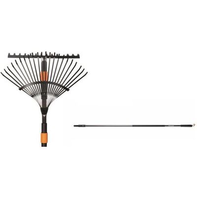 Fiskars Universalschubkarre + Laubrechen + QuikFit-Stiel Fiskars Universalschubkarre + Laubrechen + QuikFit-Stiel