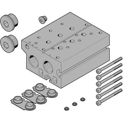 Festo, Rohrverbindungstechnik, Blocco di collegamento 8026400 VABM-B10-30E-G34-7-P3 Festo, Rohrverbindungstechnik, Blocco di collegamento 8026400 VABM-B10-30E-G34-7-P3