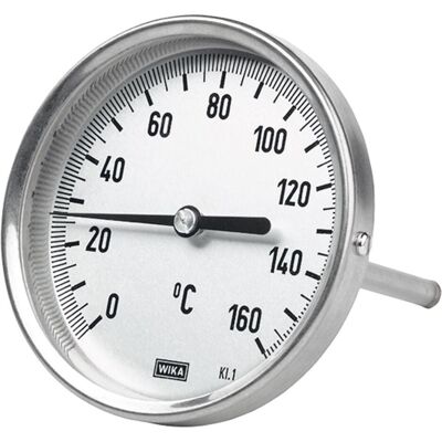 Riegler, Schlauchanschluss + Schlauchverbinder, Bimetallthermometer, G 1/2 hinten, L=160, Ø 100, 0 °C bis 120 °C Riegler, Schlauchanschluss + Schlauchverbinder, Bimetallthermometer, G 1/2 hinten, L=160, Ø 100, 0 °C bis 120 °C