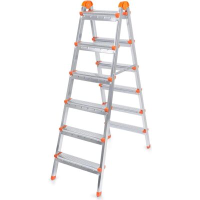 Hanah Home, Leiter + Gerüst, Çift Çıkışlı Metal 6+6 Folding Ladder (Klapptritt, 136 cm) Hanah Home, Leiter + Gerüst, Çift Çıkışlı Metal 6+6 Folding Ladder (Klapptritt, 136 cm)