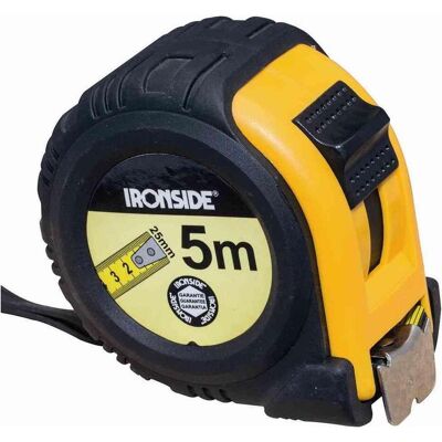 Ironside, Längenmesswerkzeug, 150212 Rollbandmass mit Stop 5 m 25mm Band gummiert (5 m) Ironside, Längenmesswerkzeug, 150212 Rollbandmass mit Stop 5 m 25mm Band gummiert (5 m)