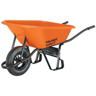 Truper, Schubkarre, Professionelle Schubkarre mit robuster HDPE-Kunststoffwanne, 100 l – Expert Expert Truper, Schubkarre, Professionelle Schubkarre mit robuster HDPE-Kunststoffwanne, 100 l – Expert Expert