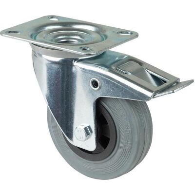 Magni, Möbelrollen, Lenkrolle mit Feststeller 100mm KUFelgeBlaugr.Reifen Magni, Möbelrollen, Lenkrolle mit Feststeller 100mm KUFelgeBlaugr.Reifen