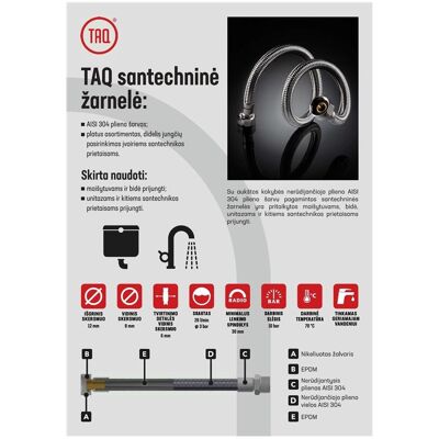 Tucai, Schlauchanschluss + Schlauchverbinder, Flexible Hose 20 Ff (12.70 mm) Tucai, Schlauchanschluss + Schlauchverbinder, Flexible Hose 20 Ff (12.70 mm)