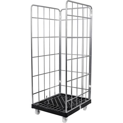 Stier, Transportwagen, Rollbehälter 3-seitig, galvanisch verzinkt, Kunststoff-Rollplatte, LxBxH 815x724x1630 mm (500 kg, 1) Stier, Transportwagen, Rollbehälter 3-seitig, galvanisch verzinkt, Kunststoff-Rollplatte, LxBxH 815x724x1630 mm (500 kg, 1)
