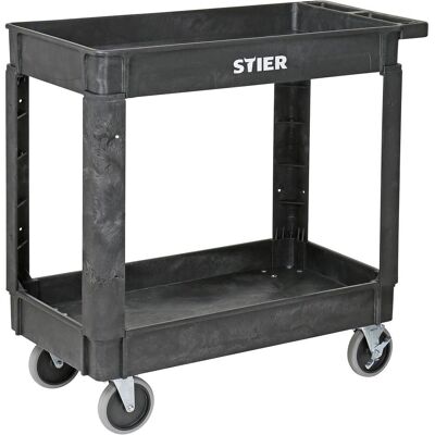 Stier, Transportwagen, Kunststoff-Vielzweckwagen mit 2 Etagen 250 kg LxBxH 870x430x850mm (250 kg, 2) Stier, Transportwagen, Kunststoff-Vielzweckwagen mit 2 Etagen 250 kg LxBxH 870x430x850mm (250 kg, 2)