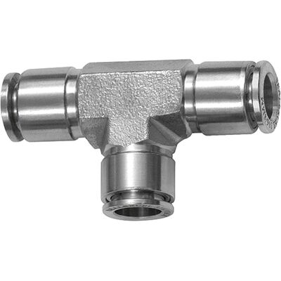 Riegler, Schlauchanschluss + Schlauchverbinder, T-Steckverbindung, für Schlauch-Aussen-Ø 12, Edelstahl 1.4404 (12 mm) Riegler, Schlauchanschluss + Schlauchverbinder, T-Steckverbindung, für Schlauch-Aussen-Ø 12, Edelstahl 1.4404 (12 mm)