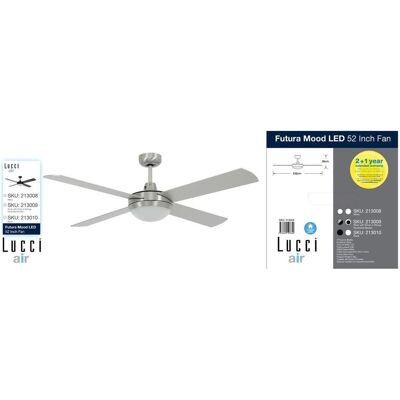 Beacon Plafondventilator Futura Mood 132cm 213009, Ventilator, Silber Beacon Plafondventilator Futura Mood 132cm 213009, Ventilator, Silber